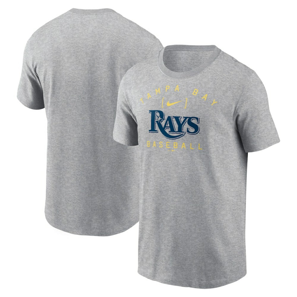 Tampa Bay Rays Nike Home Team Athletic Arch T-Shirt - Heather Gray T-shirts