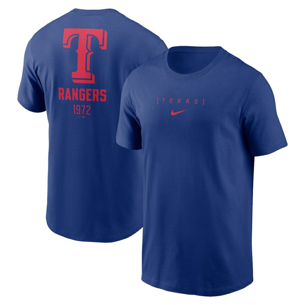 Texas Rangers Nike Large Logo Back Stack T-Shirt - Royal T-shirts