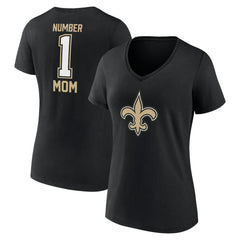 New Orleans Saints Women's Mother's Day V-Neck T-Shirt Black
