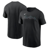 Miami Marlins Nike Fuse Wordmark T-Shirt - Black T-shirts