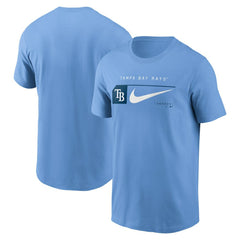 Tampa Bay Rays Nike Team Swoosh Lockup T-Shirt - Light Blue T-shirts