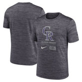 Colorado Rockies Nike Large Logo Velocity T-Shirt - Black T-shirts