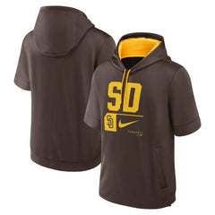 San Diego Padres Nike Tri Code Lockup Short Sleeve Pullover Hoodie - Brown Hoodies