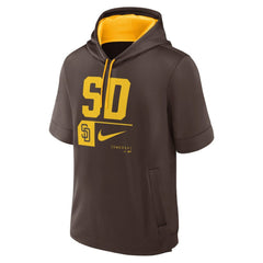 San Diego Padres Nike Tri Code Lockup Short Sleeve Pullover Hoodie - Brown Hoodies