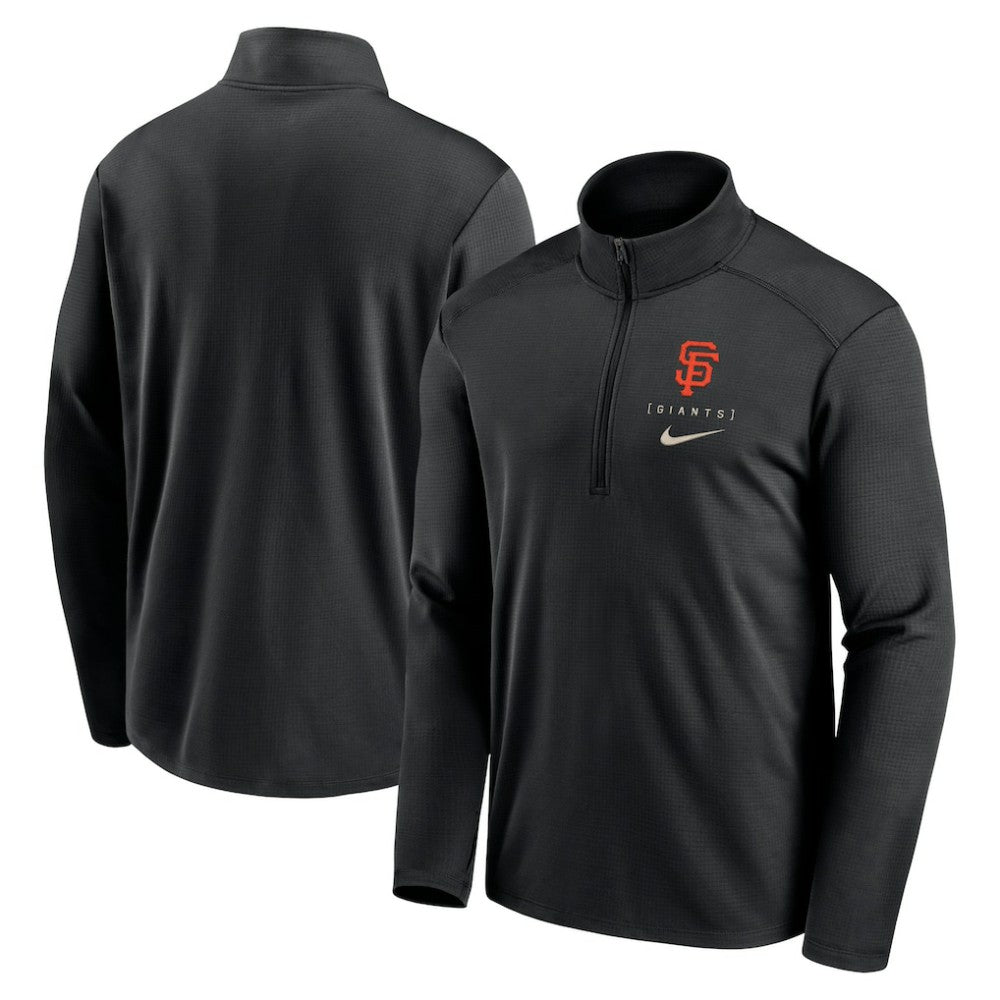 San Francisco Giants Nike Franchise Logo Pacer Performance Half-Zip Top - Black Tops