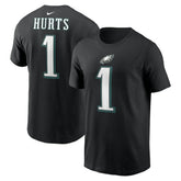 Jalen Hurts Philadelphia Eagles Player Name & Number T-Shirt Black