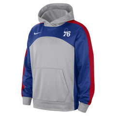 Philadelphia 76ers Authentic Starting Five Force Performance Pullover Hoodie Gray/Royal