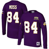 Randy Moss Minnesota Vikings Big & Tall Retired Player Name & Number Long Sleeve Top Purple
