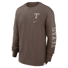 Texas Rangers Nike Statement Max90 Long Sleeve T-Shirt - Light Brown T-shirts