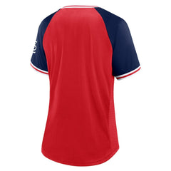 St. Louis Cardinals Fanatics Women's Glitz & Glam League Diva Raglan V-Neck T-Shirt - Red T-shirts