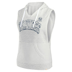 New York Yankees Fanatics Women's Lounge Script Sleeveless Pullover Hoodie - Ash Hoodies