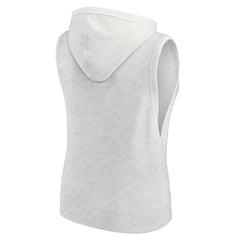 New York Yankees Fanatics Women's Lounge Script Sleeveless Pullover Hoodie - Ash Hoodies