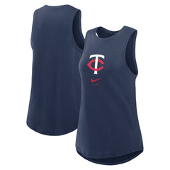 Minnesota Twins Nike Women's Legacy Icon High Neck Dri-FIT Tank Top - Navy Tanks