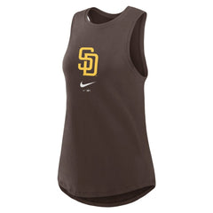 San Diego Padres Nike Women's Legacy Icon High Neck Dri-FIT Tank Top - Brown Tanks
