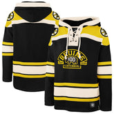 NHL Boston Bruins '47 100th Anniversary Superior Lacer Pullover Hoodie - Black