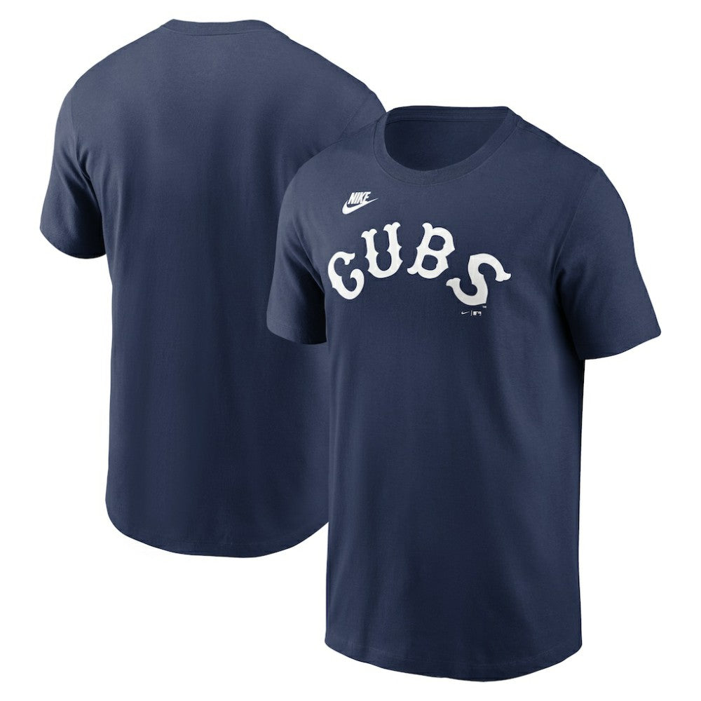 Chicago Cubs Nike Cooperstown Collection Wordmark T-Shirt - Navy T-shirts