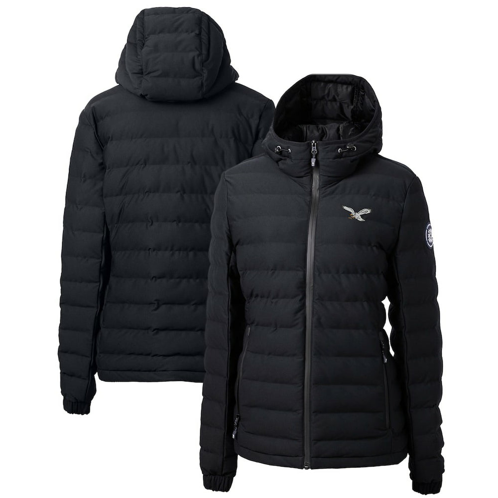 Philadelphia Eagles Cutter & Buck Women's Gridiron Classics Logo Mission Ridge Repreve Eco Insulated Full-Zip Puffer Jacket Black
