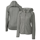 Philadelphia Eagles Cutter & Buck Women's Gridiron Classics Logo Mainsail Sweater-Knit Full-Zip Hoodie Heather Gray