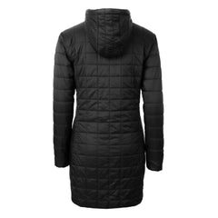 Philadelphia Eagles Cutter & Buck Women's Gridiron Classics Logo Rainier Primaloft Eco Insulated Hooded Long Coat Black