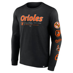 Baltimore Orioles Fanatics Strike the Goal Long Sleeve T-Shirt - Black T-shirts