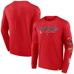 St. Louis Cardinals Fanatics Strike the Goal Long Sleeve T-Shirt - Red T-shirts