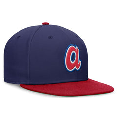 Atlanta Braves Nike Rewind Cooperstown True Performance Fitted Hat - Royal/Red Hats
