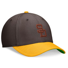 San Diego Padres Nike Cooperstown Collection Rewind Swooshflex Performance Hat - Brown/Gold Hats