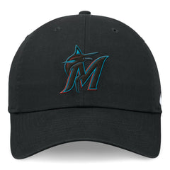 Miami Marlins Nike Club Adjustable Hat - Black Hats