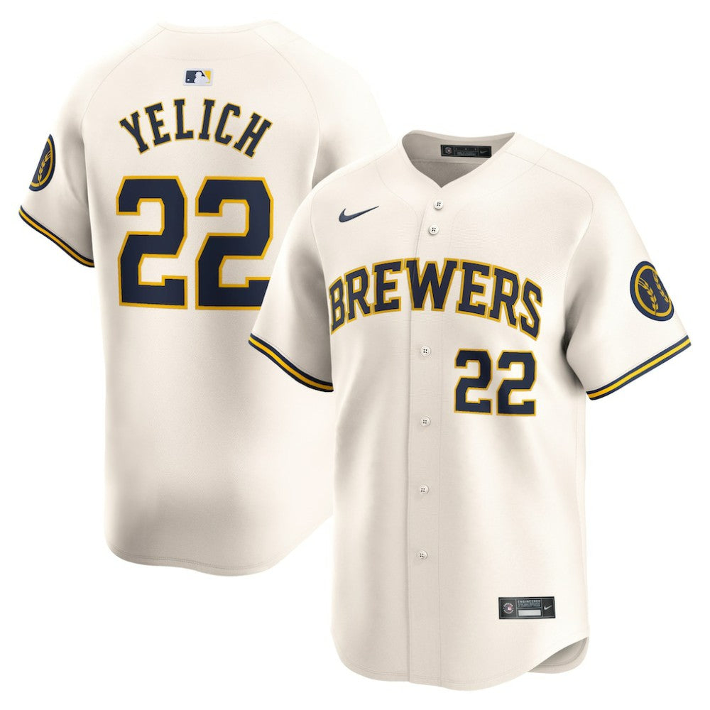 MLB Christian Yelich Milwaukee Brewers Nike Home Limited Player Jersey - Cream