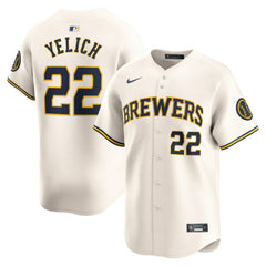 MLB Christian Yelich Milwaukee Brewers Nike Home Limited Player Jersey - Cream