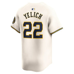 MLB Christian Yelich Milwaukee Brewers Nike Home Limited Player Jersey - Cream