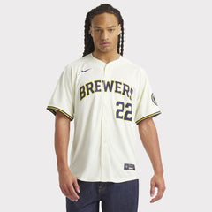 MLB Christian Yelich Milwaukee Brewers Nike Home Limited Player Jersey - Cream