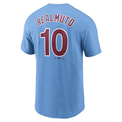 J.T. Realmuto Philadelphia Phillies Nike Fuse Name & Number T-Shirt - Light Blue T-shirts