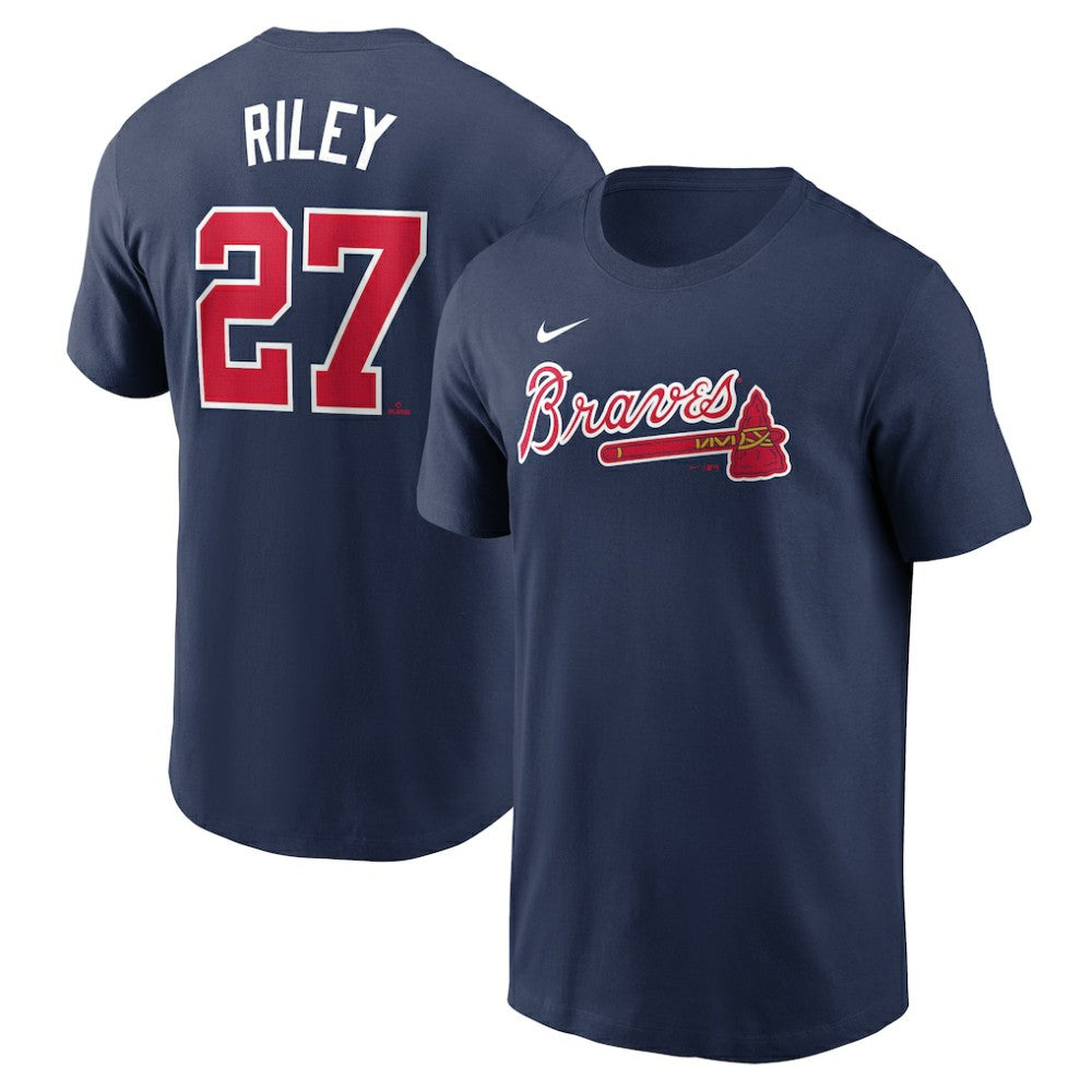 Austin Riley Atlanta Braves Nike Fuse Name & Number T-Shirt - Navy T-shirts