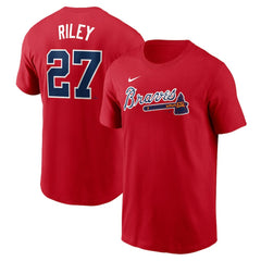 Austin Riley Atlanta Braves Nike Fuse Name & Number T-Shirt - Red T-shirts