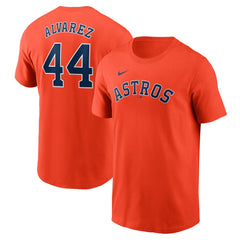 Yordan Alvarez Houston Astros Nike Fuse Name & Number T-Shirt - Orange T-shirts