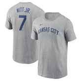 Bobby Witt Jr. Kansas City Royals Nike Fuse Name & Number T-Shirt - Gray T-shirts