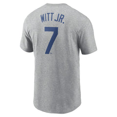 Bobby Witt Jr. Kansas City Royals Nike Fuse Name & Number T-Shirt - Gray T-shirts