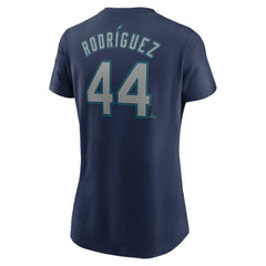 Julio Rodriguez Seattle Mariners Nike Women's Cooperstown Collection Fuse Name & Number T-Shirt - Navy T-shirts