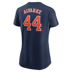 Yordan Alvarez Houston Astros Nike Women's Cooperstown Collection Fuse Name & Number T-Shirt - Navy T-shirts