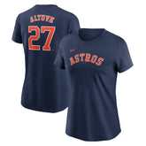Jose Altuve Houston Astros Nike Women's Cooperstown Collection Fuse Name & Number T-Shirt - Navy T-shirts
