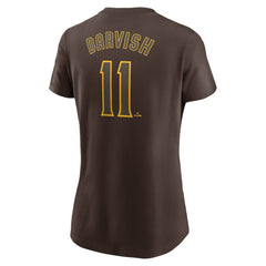 Yu Darvish San Diego Padres Nike Women's Cooperstown Collection Fuse Name & Number T-Shirt - Brown T-shirts
