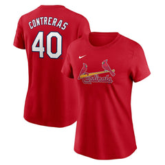 Willson Contreras St. Louis Cardinals Nike Women's Cooperstown Collection Fuse Name & Number T-Shirt - Red T-shirts