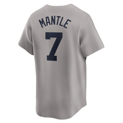 MLB Mickey Mantle New York Yankees Nike Throwback Cooperstown Collection Limited Jersey - Gray