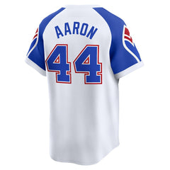 MLB Hank Aaron Atlanta Braves Nike Throwback Cooperstown Limited Jersey - White