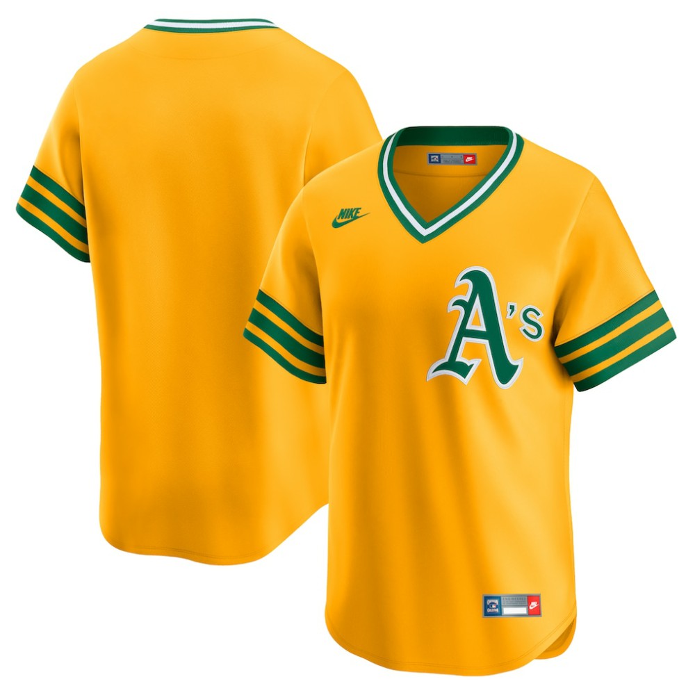MLB Athletics Nike Cooperstown Collection Limited Jersey - Gold