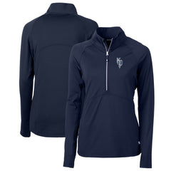 Kansas City Royals Cutter & Buck Women's City Connect Adapt Eco Knit Stretch Recycled Half-Zip Pullover Top - Navy Pullover