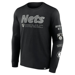 Brooklyn Nets Baseline Long Sleeve T-Shirt Black