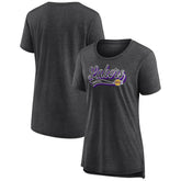 Los Angeles Lakers Women's League Leader Tri-Blend T-Shirt Heather Charcoal