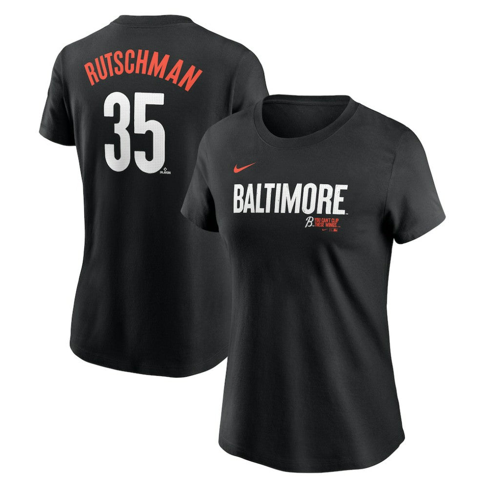 Adley Rutschman Baltimore Orioles Nike Women's City Connect Fuse Name & Number T-Shirt - Black T-shirts